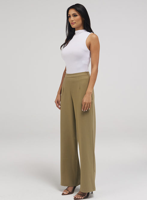 Flared Leg Formal Pant - Dark Beige